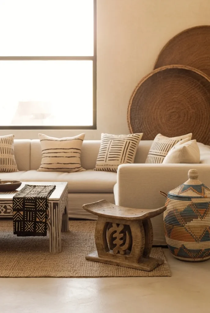 Afrohemian Living Room with a Travel-Collected Look