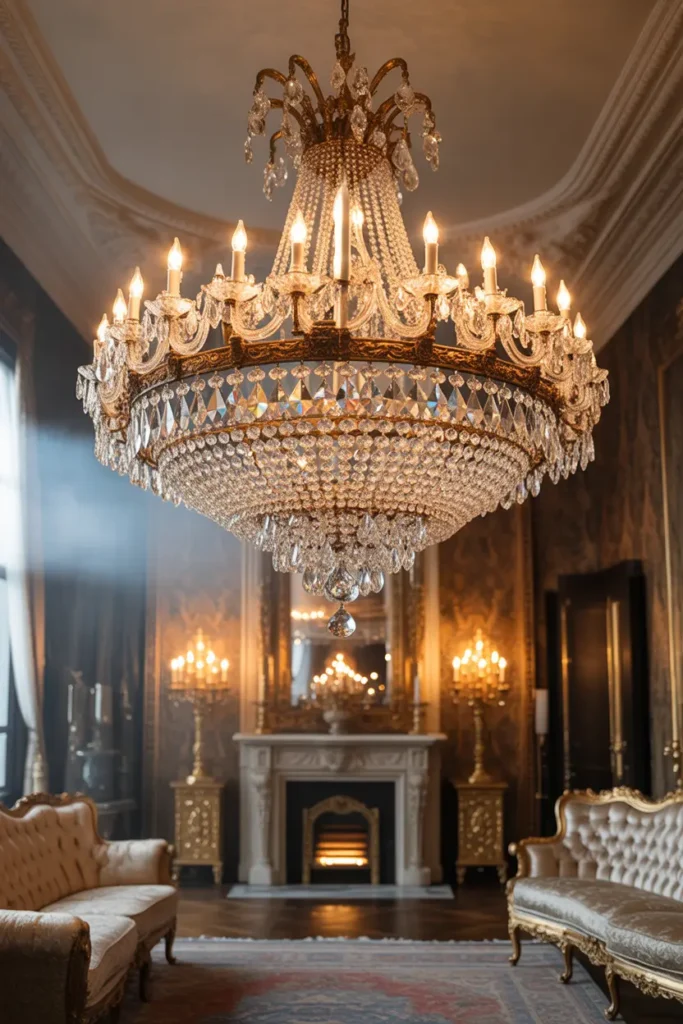 magnificent multi tiered crystal chandelier