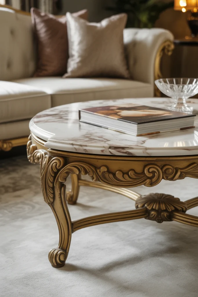 ornate bombe style coffee table