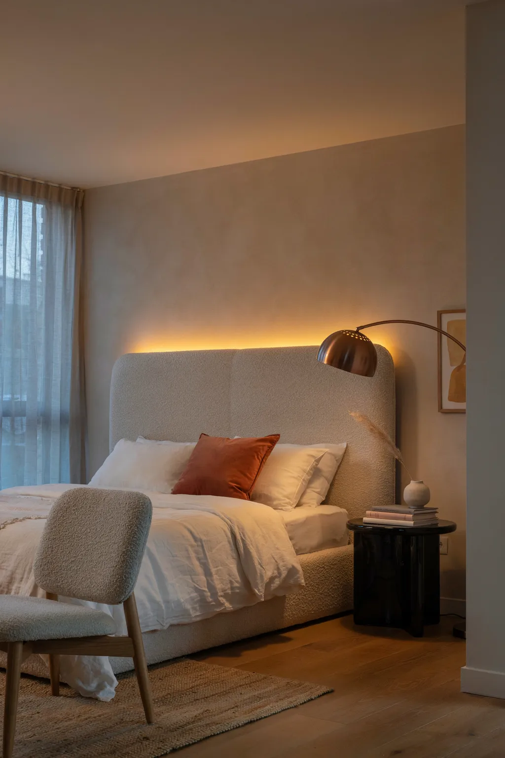 LED Backlit Headboard Glow Effect