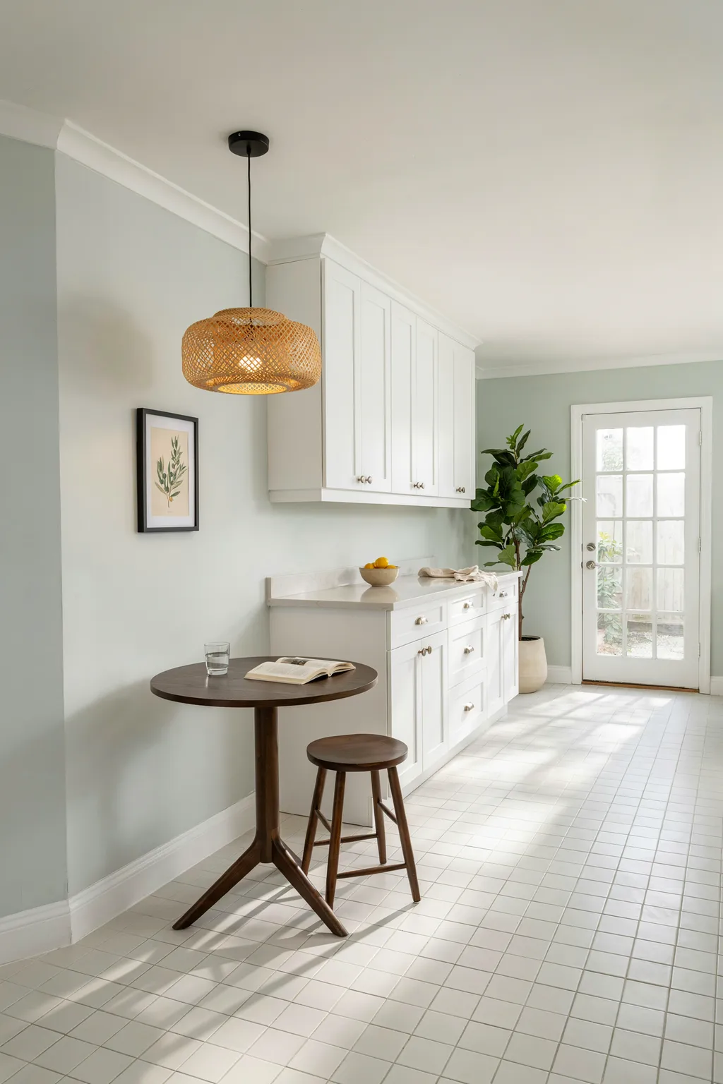 Light Color Palette Opens a Small Kitchen
