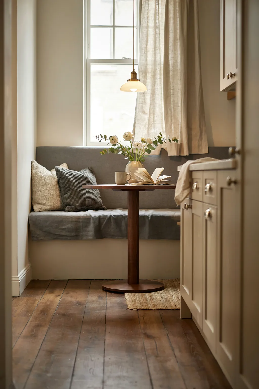Built-In Nook Saves Floor Space