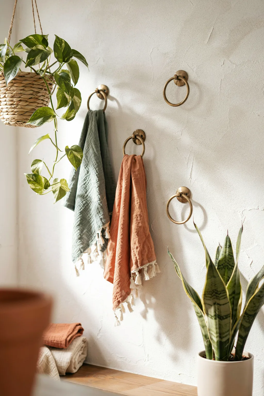 Brass Rings for a Boho Bath