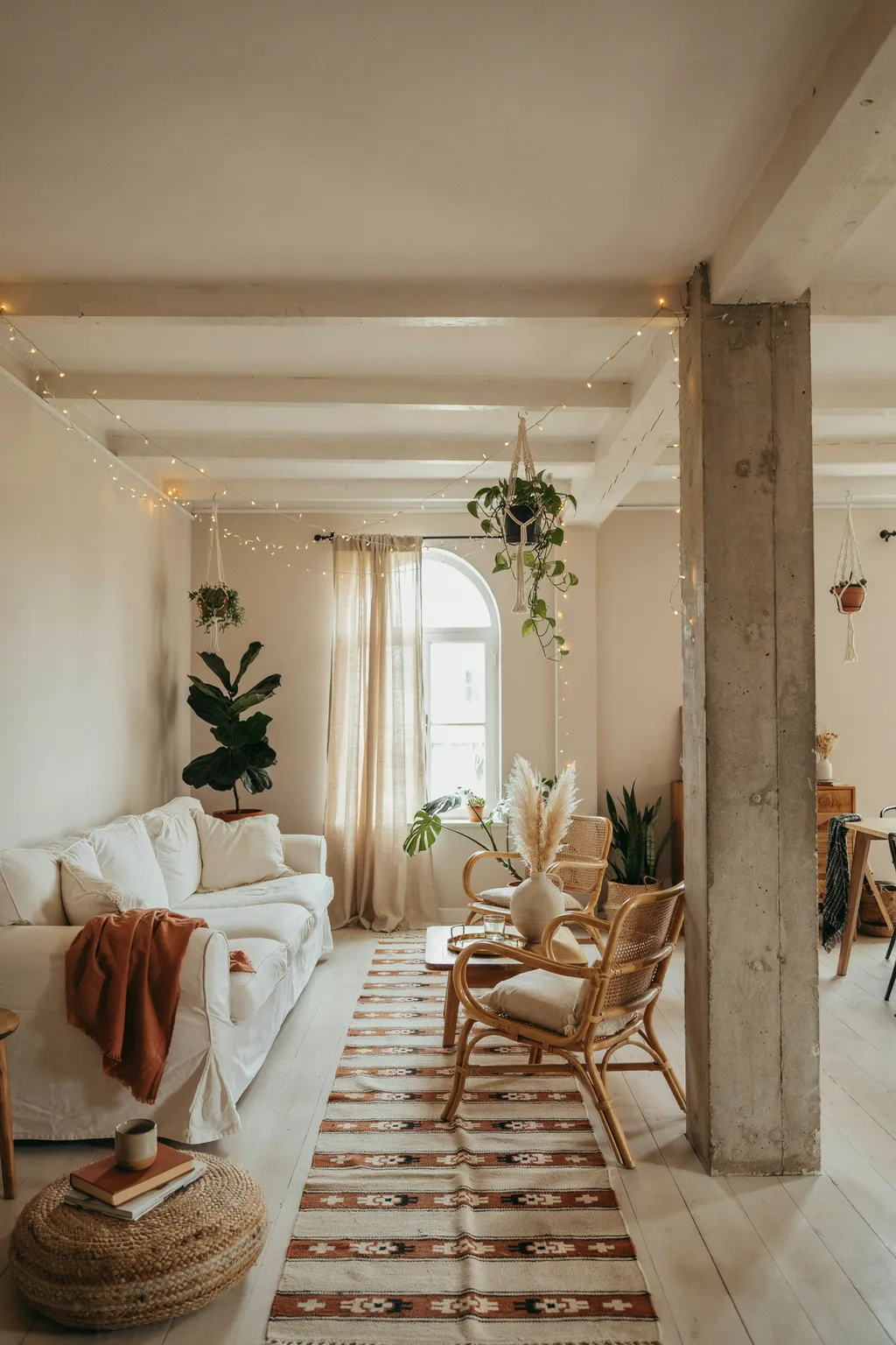 Boho Texture for a Warm Long Room