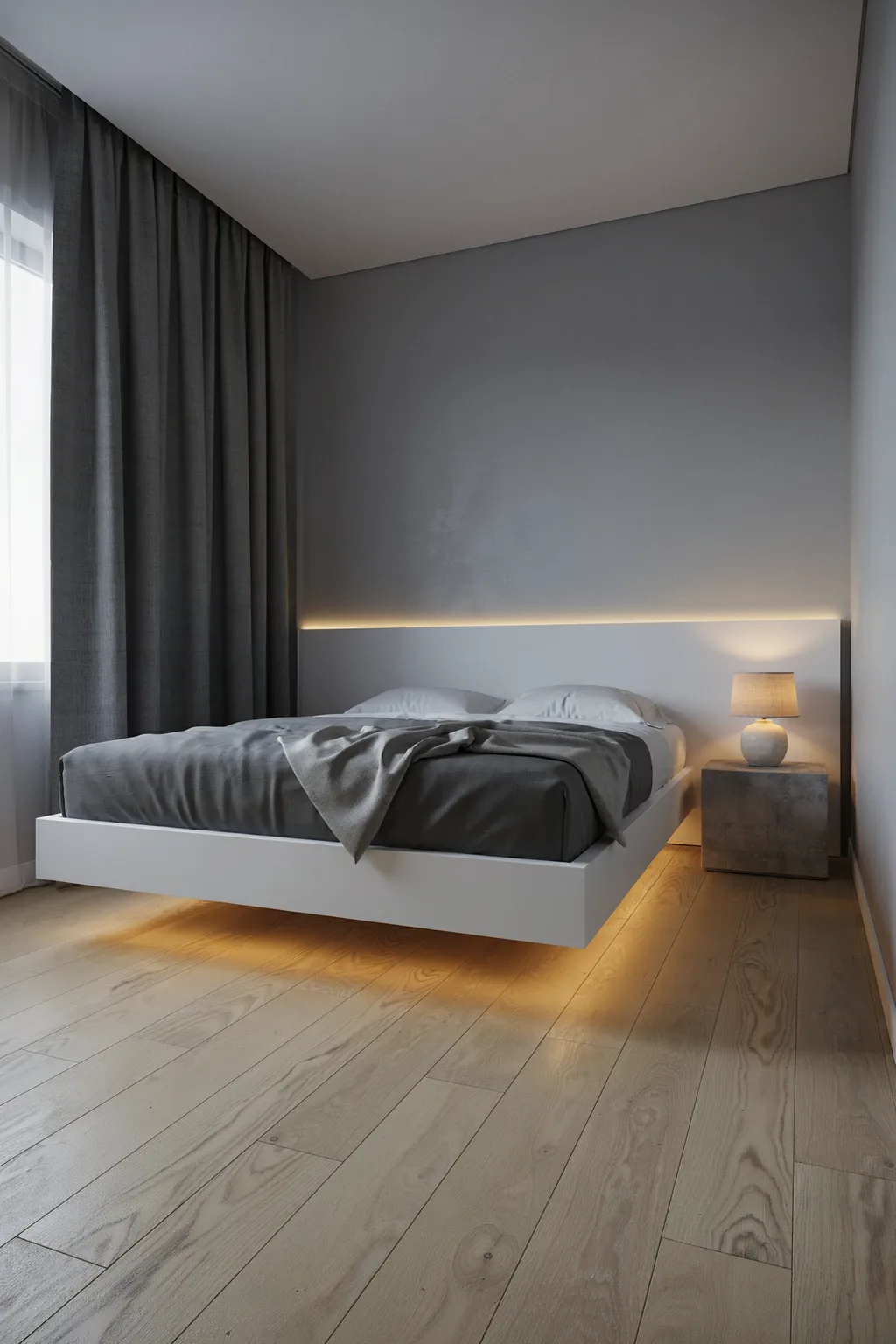 Under-Bed LED Strip Floating Effect