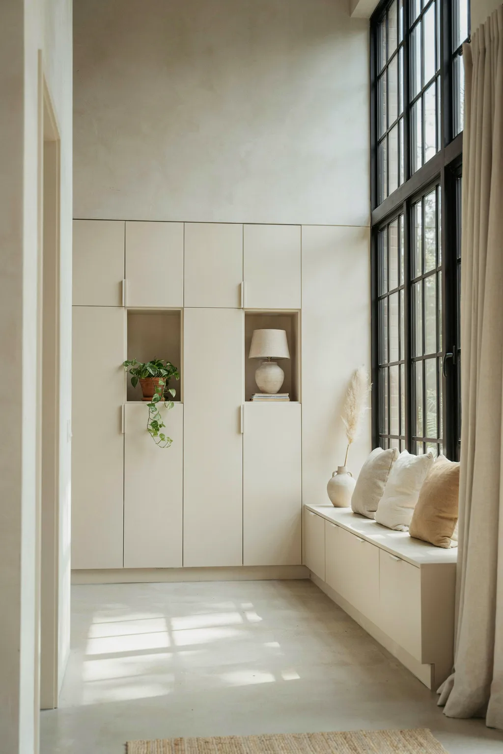 Storage Wall Plus a Window Bench