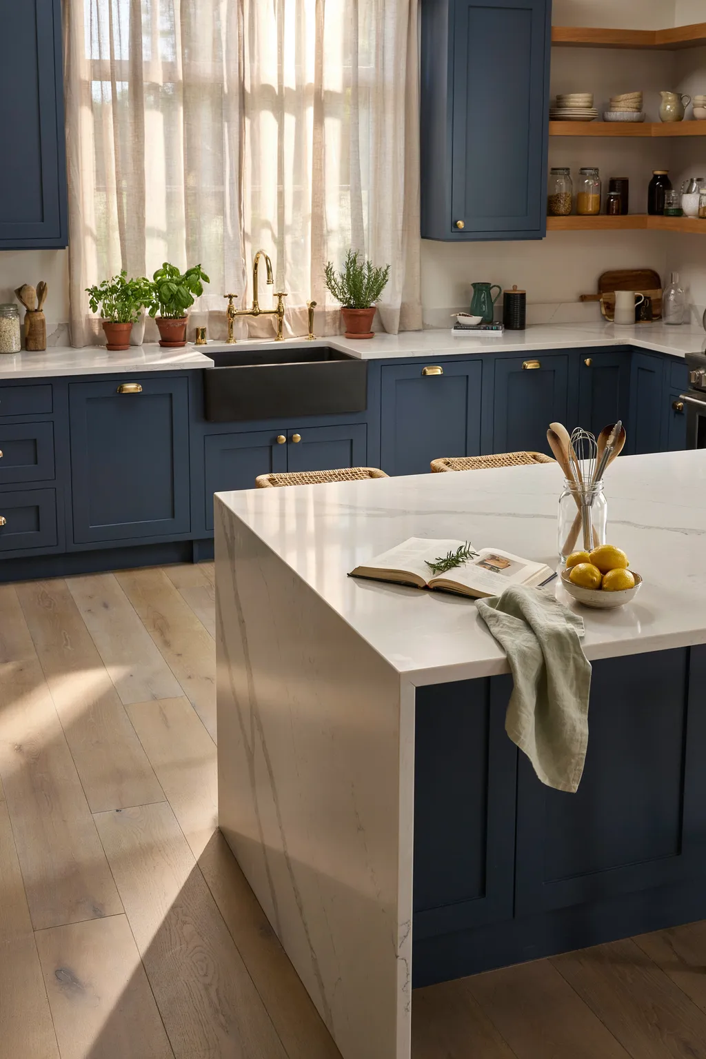 Navy Cabinets, Editorial Style