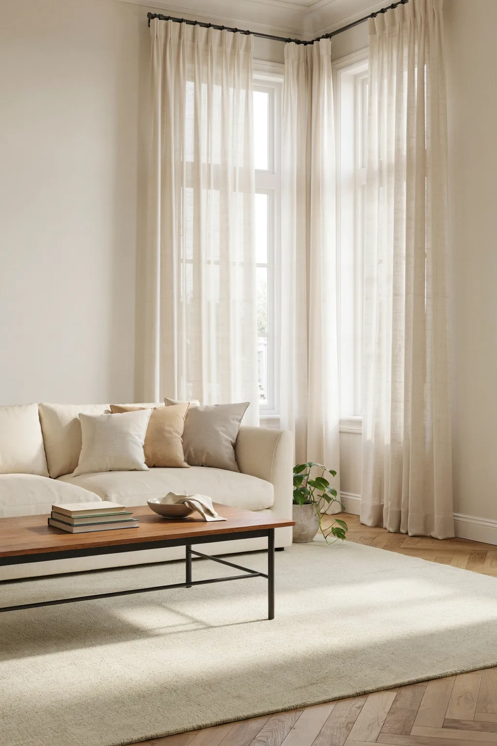Ivory Panels Wrapped Around a Corner