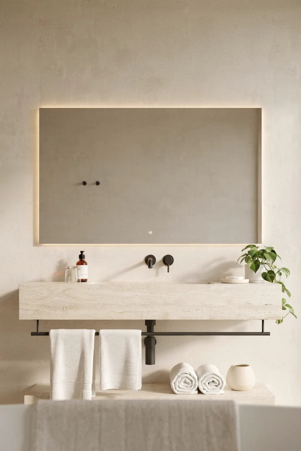 Hidden Rail Under the Vanity