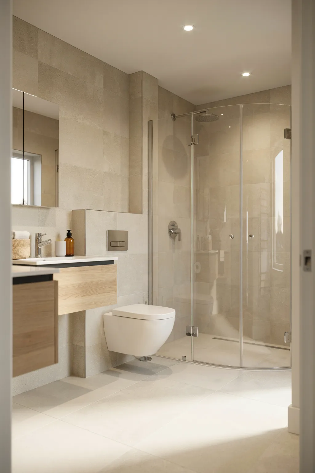 Curved Corner Shower Saves The Floor