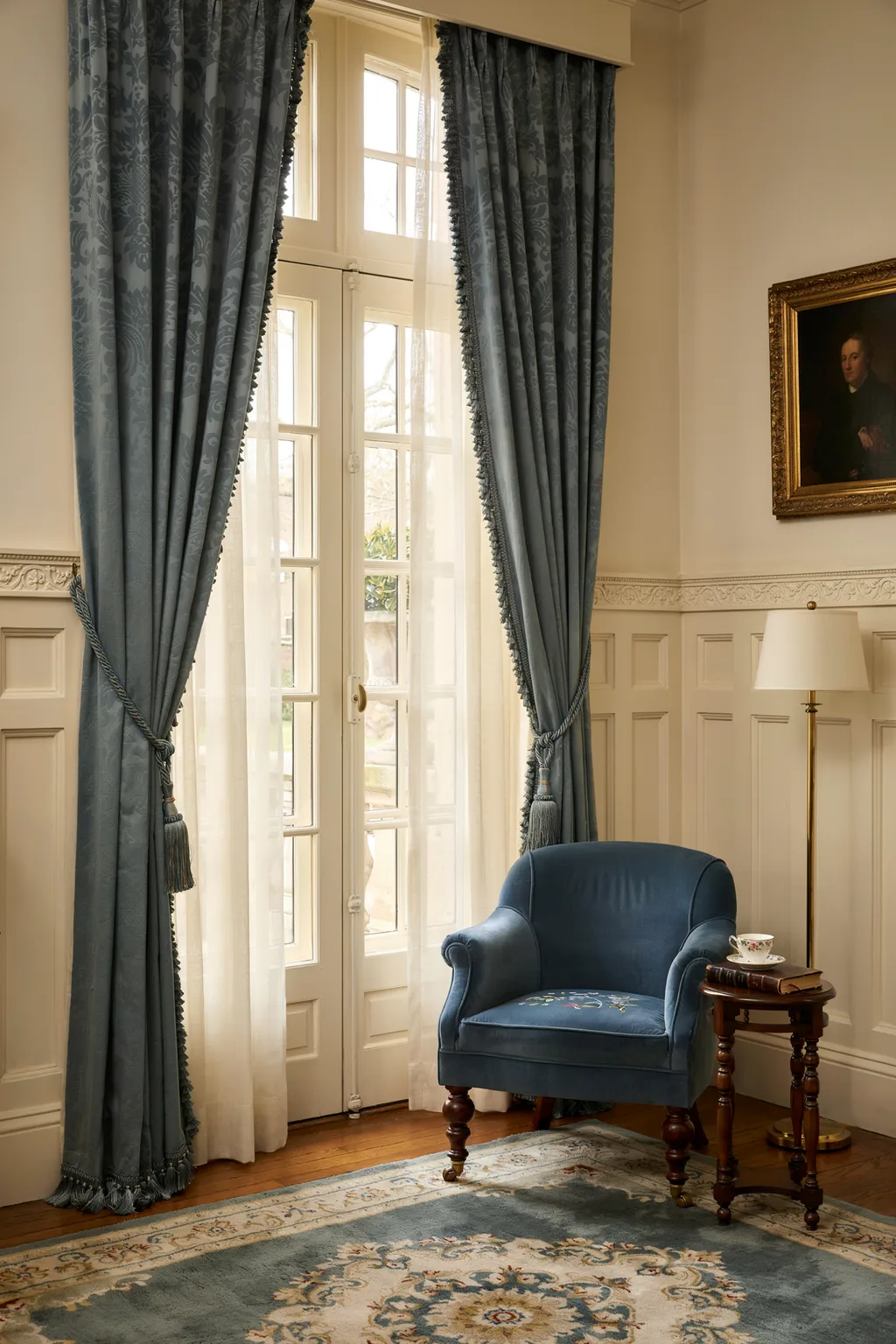 Traditional Damask Drapes