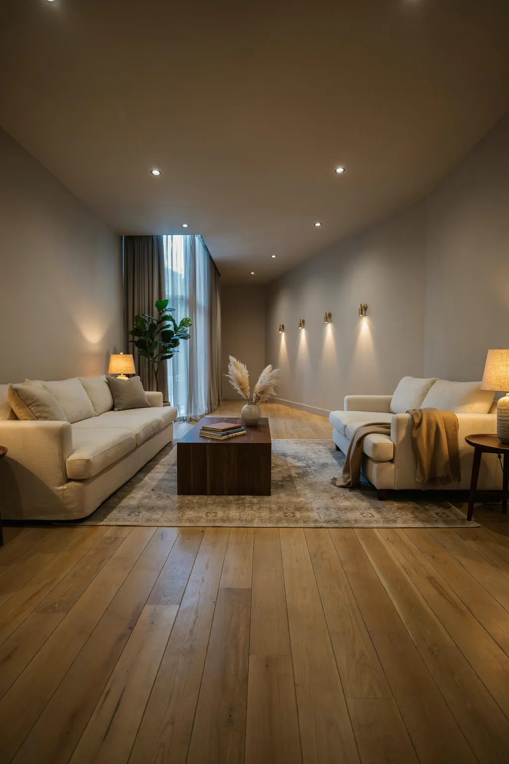 Layered Lighting for a Long Room
