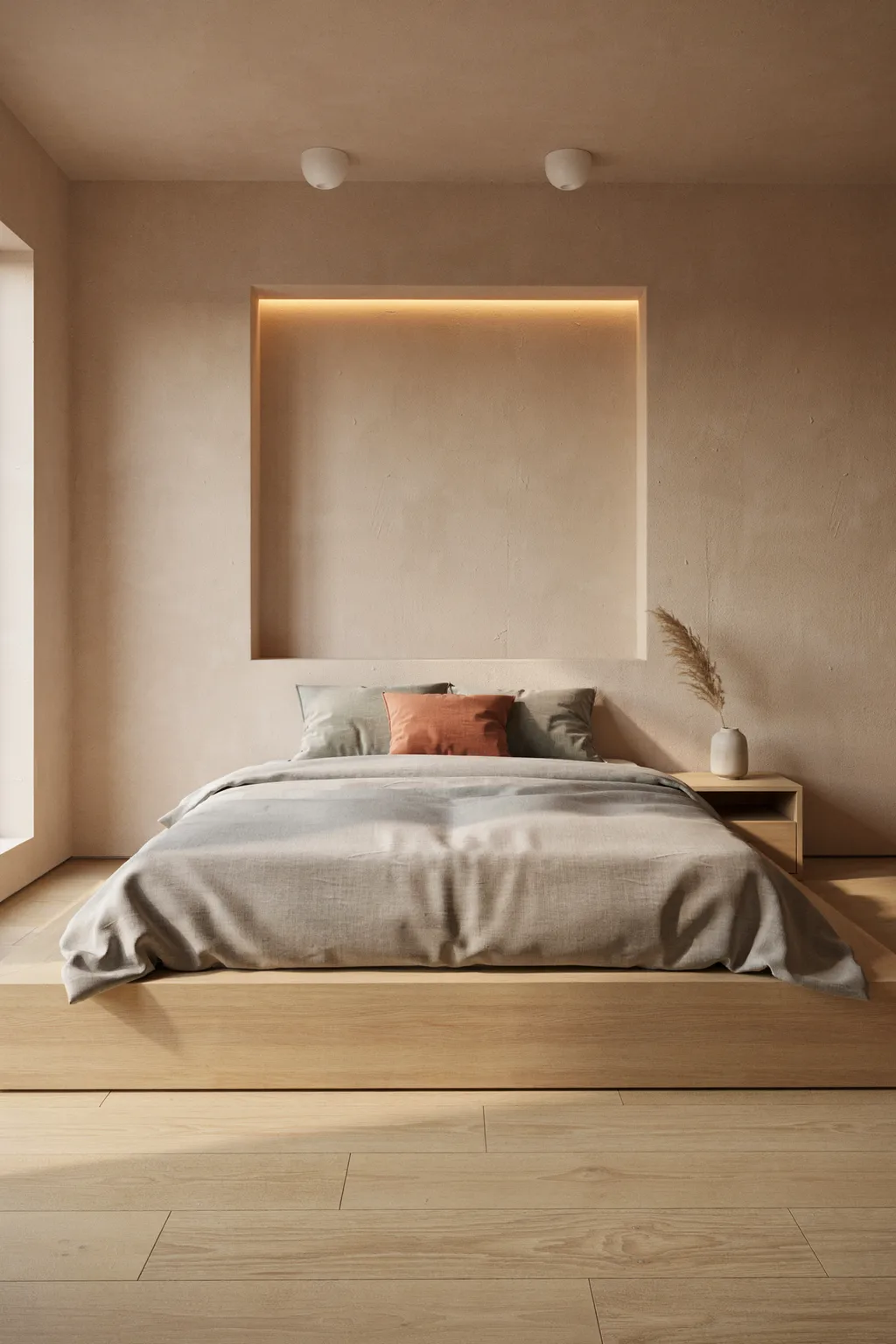 Recessed Wall Niche Glowing Headboard