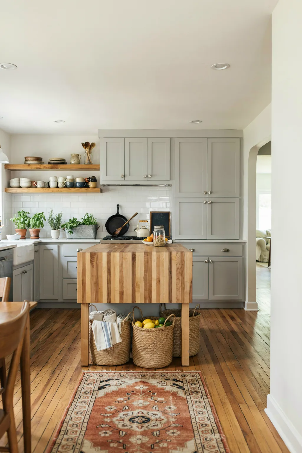 Gray Cabinets Made Cozy