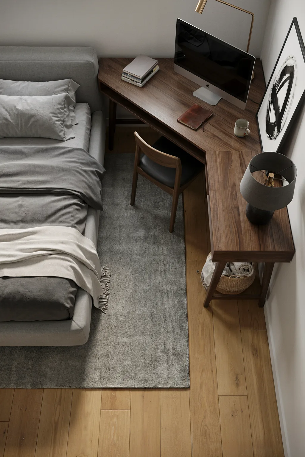 Wraparound Corner Desk Setup