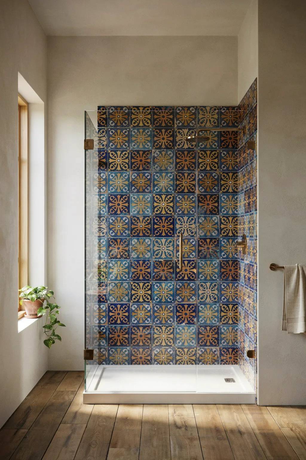 Spanish Tile Shower Full of Soul