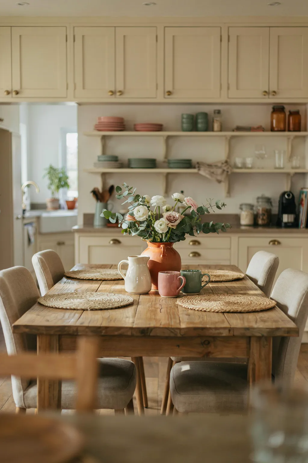 Statement Wood Table And Shelves