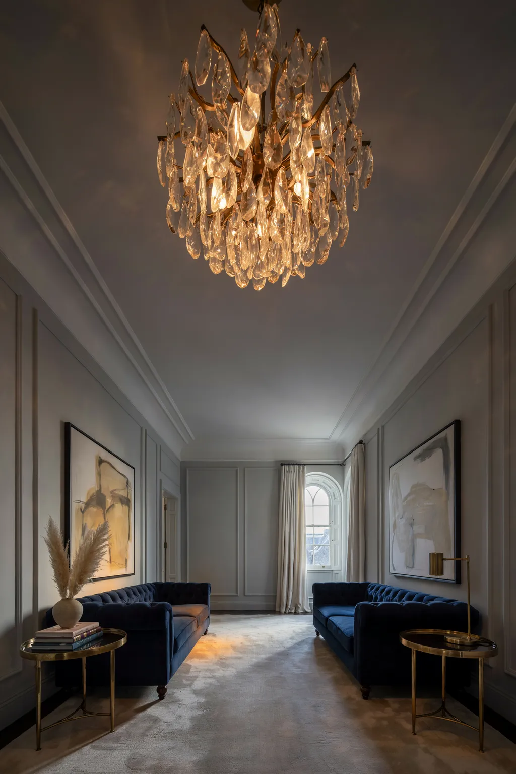 One Statement Light Anchors the Room