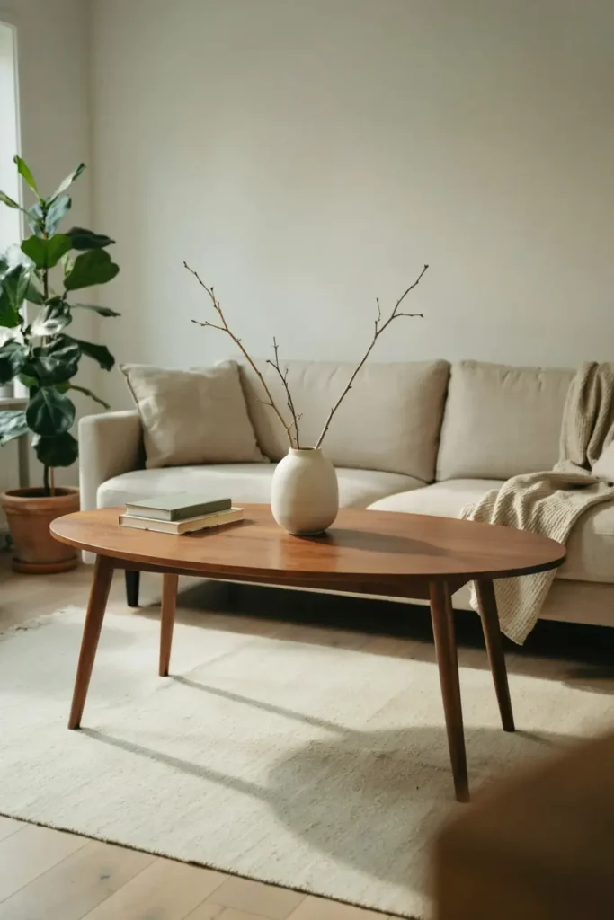 round coffee table cozy living room