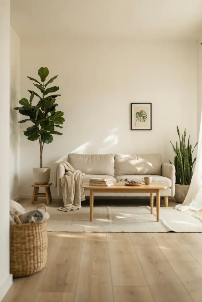 tall plants in the corners