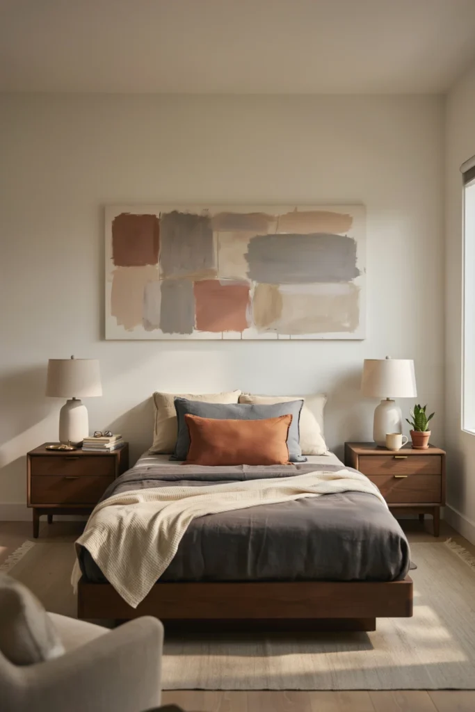Big DIY art above headboard