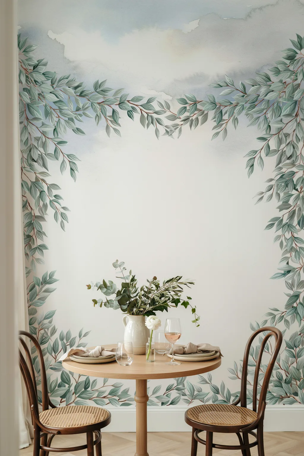 A Painted Garden Mural Where a Room Has No View