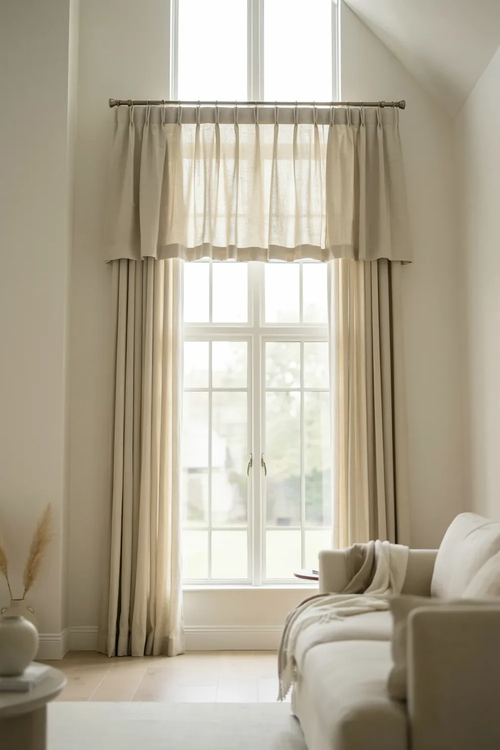 A Soft Valance Over Panels for a Finished Top Edge