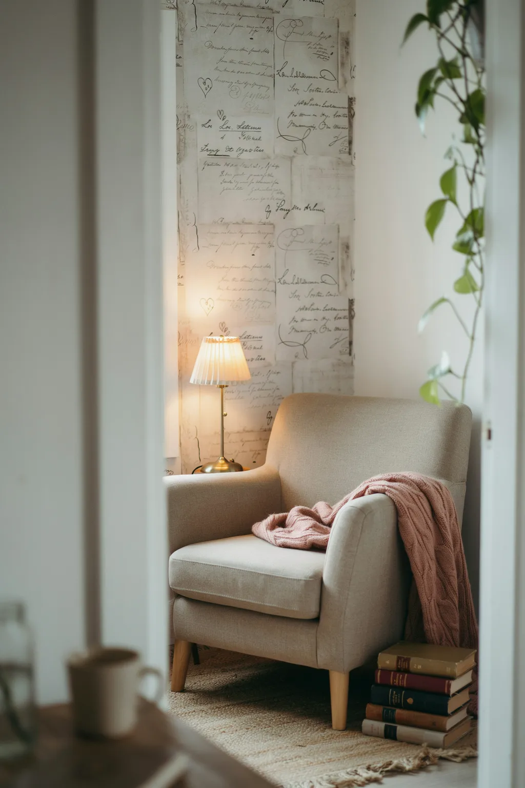 A Vintage Love-Letter Mural in One Small Nook