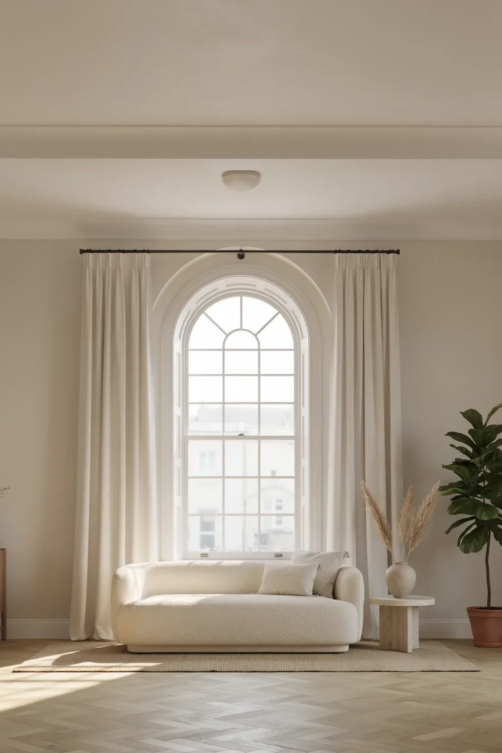 Arched Window Curtains Without Cutting the Curve