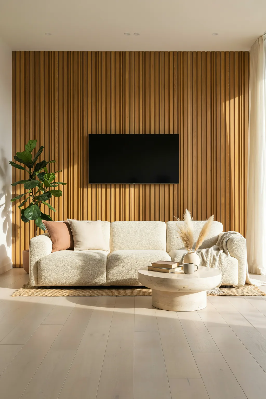 Build a Slatted Wood Wall Behind the Screen