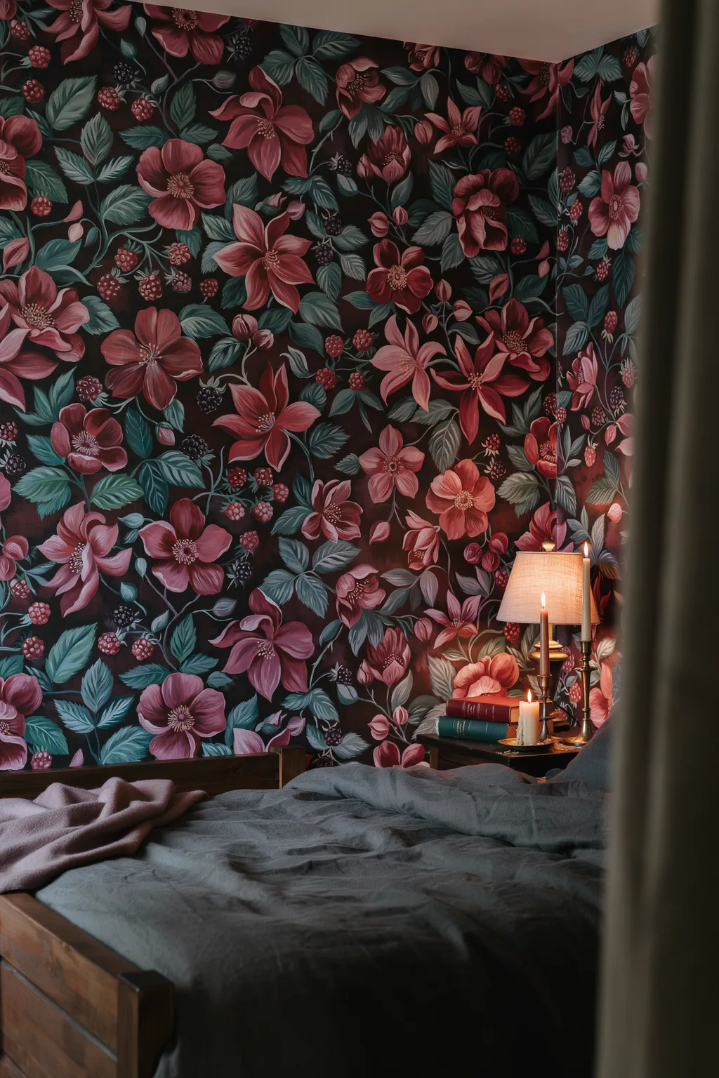 Dark Moody Florals for the Evening Bedroom