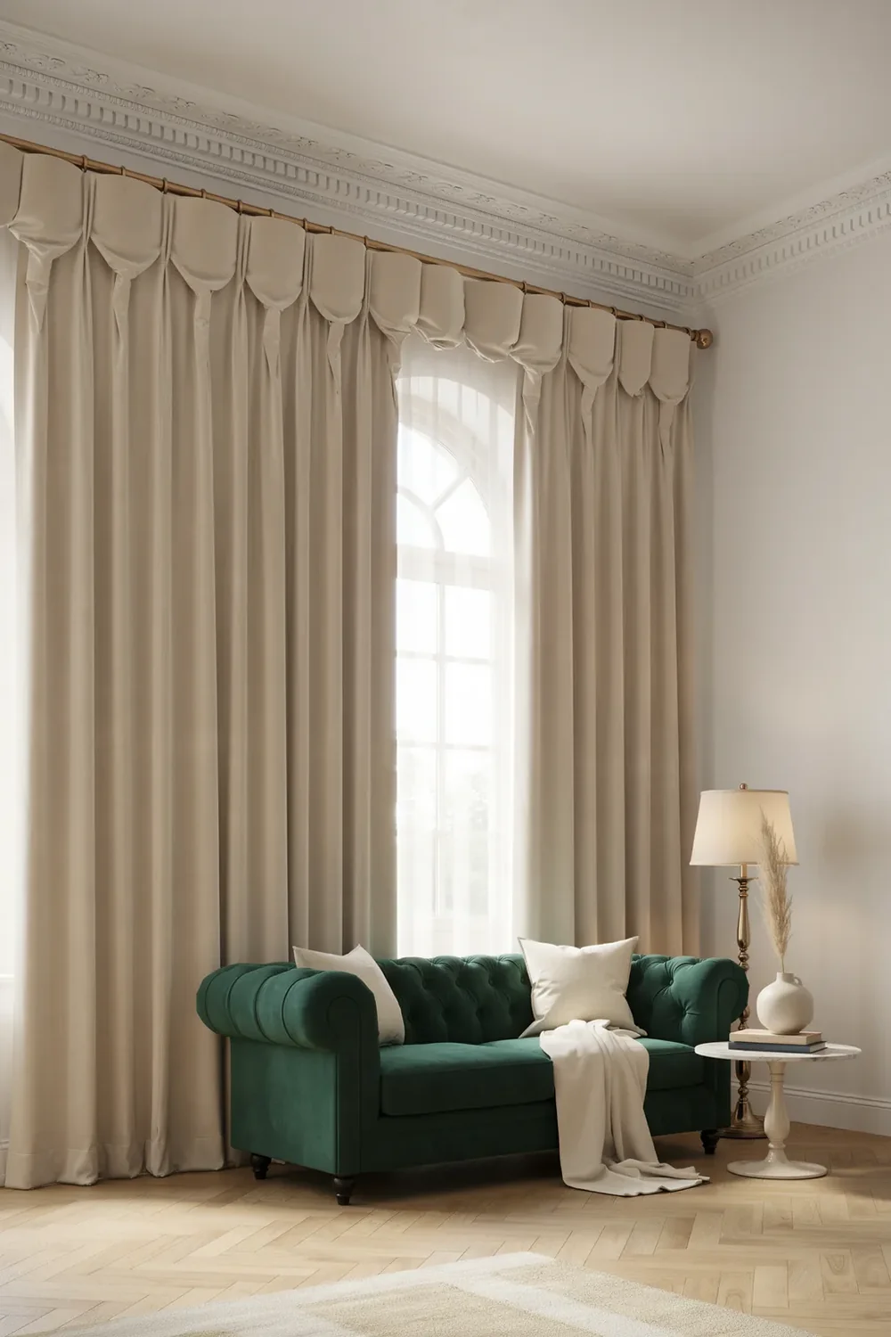 Goblet Pleat for Tall Rooms and Formal Windows