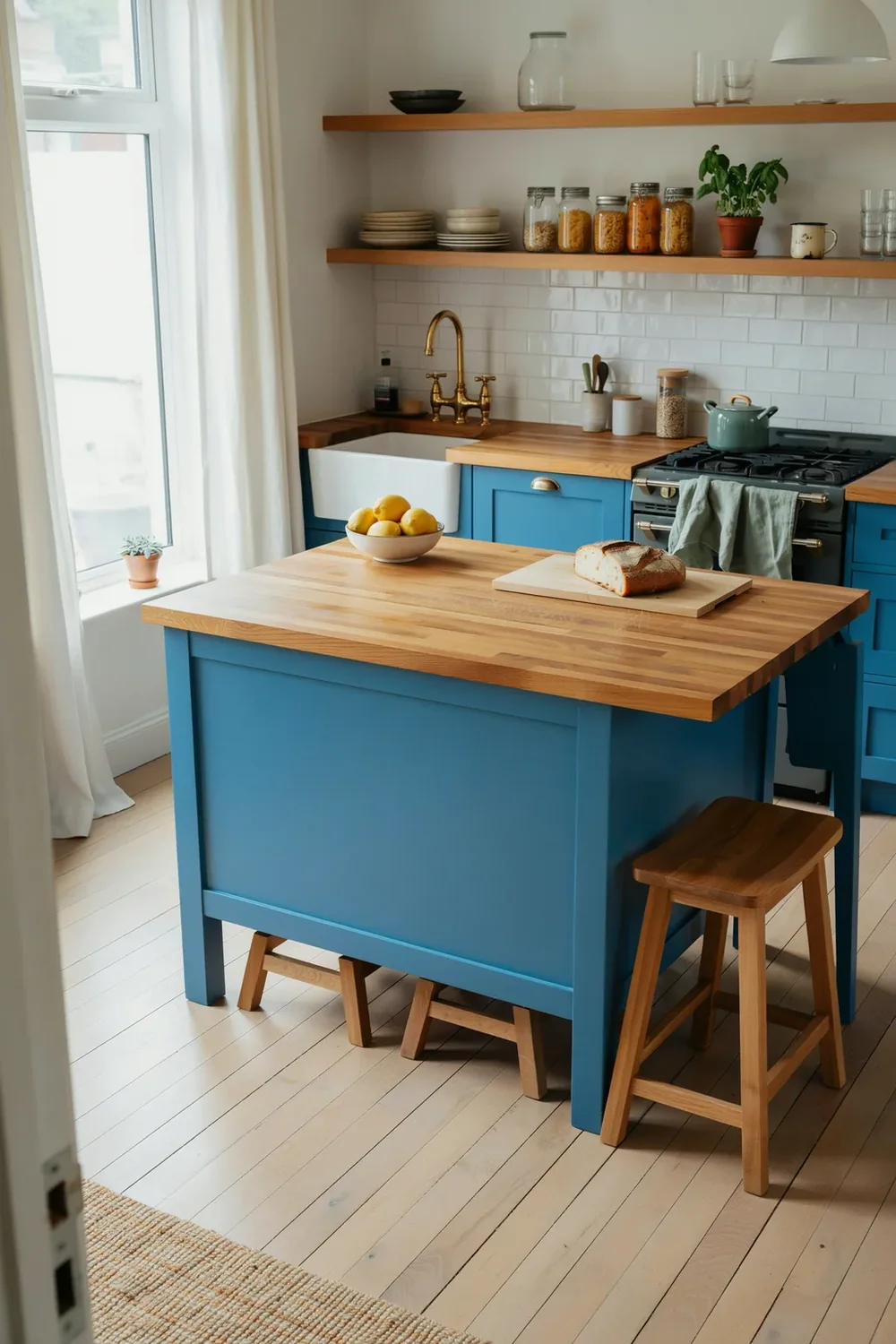 Ground Bright Blue With Wood