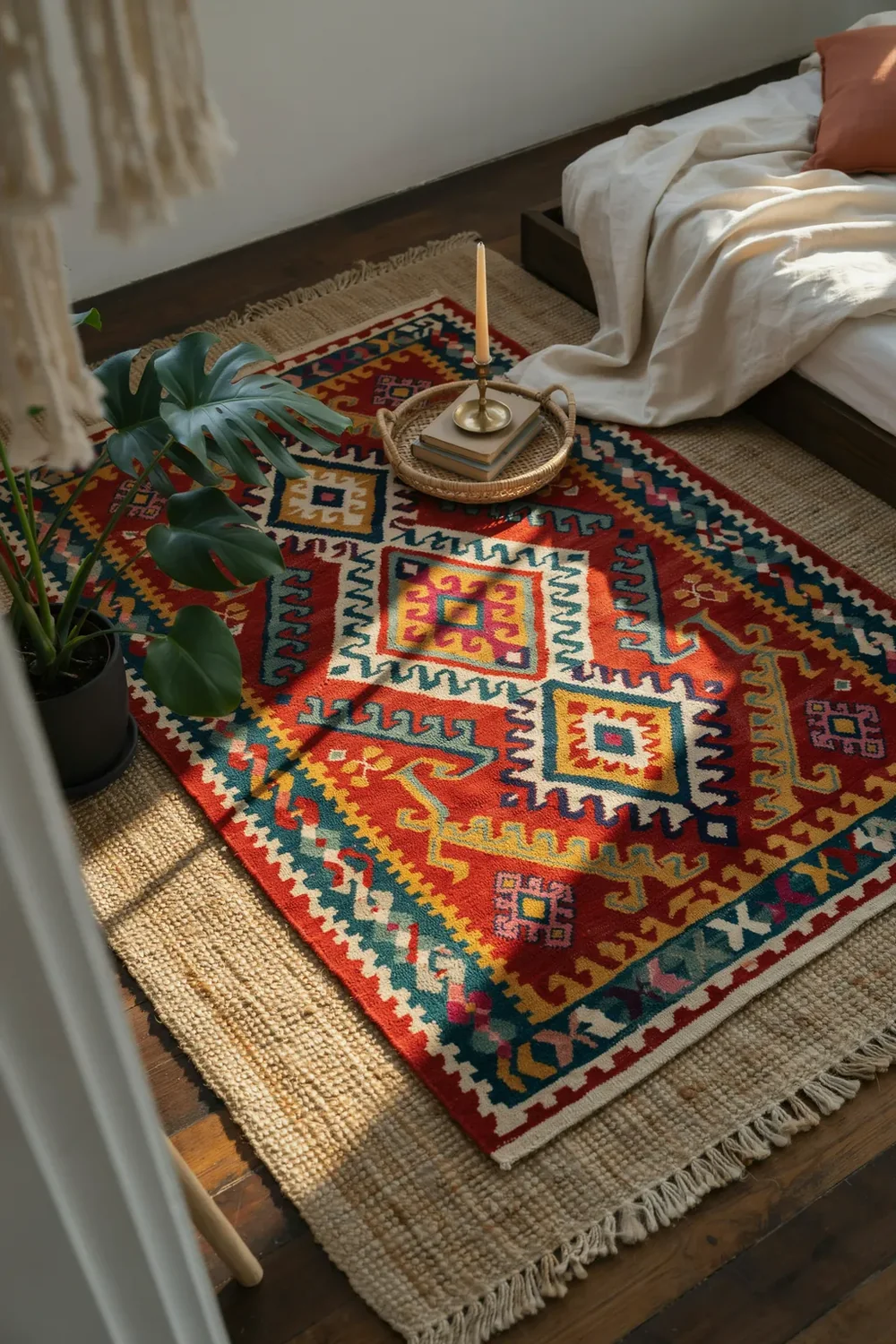 Ground the Room With Two Layered Rugs