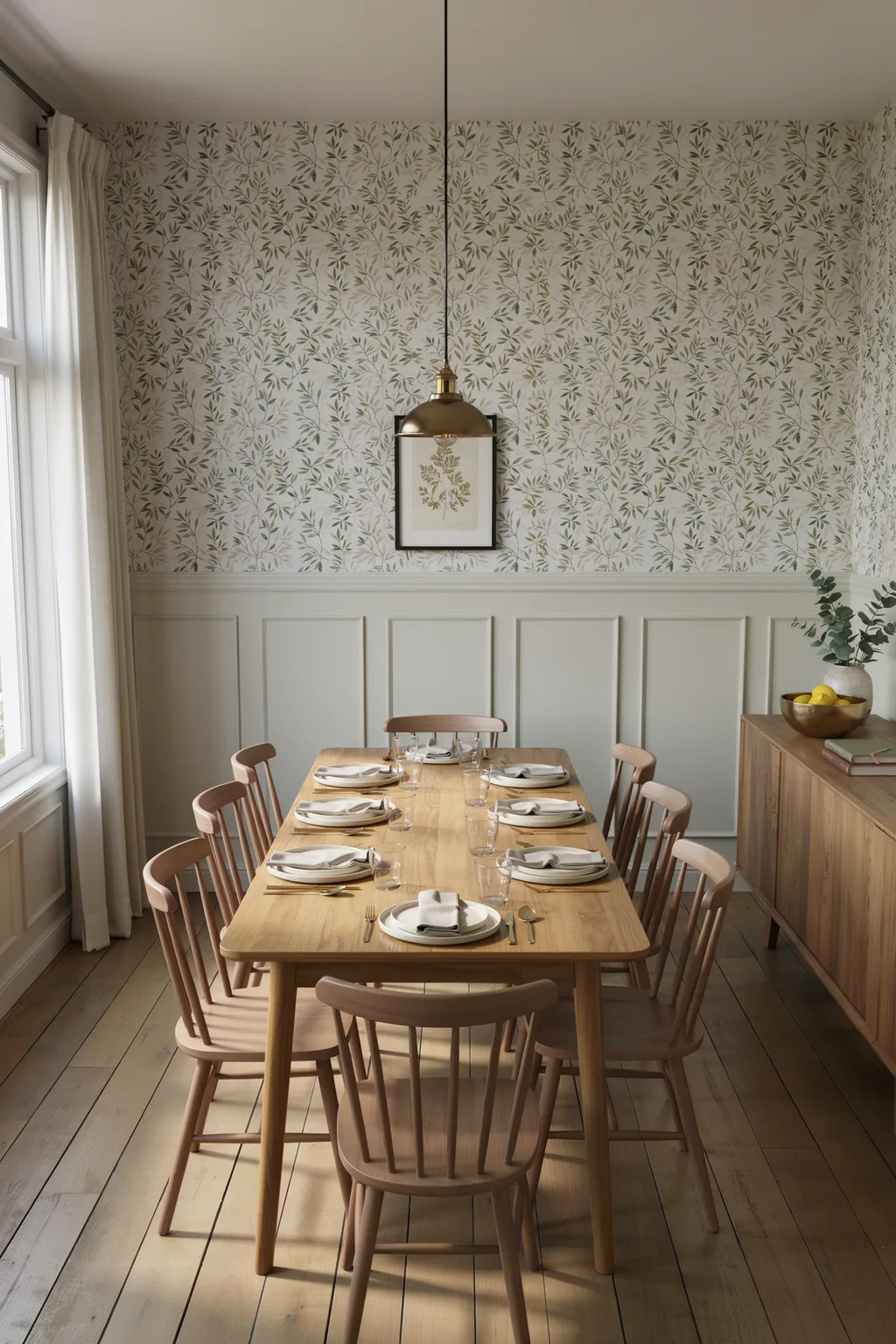 Half-Height Wainscoting in a Dining Room