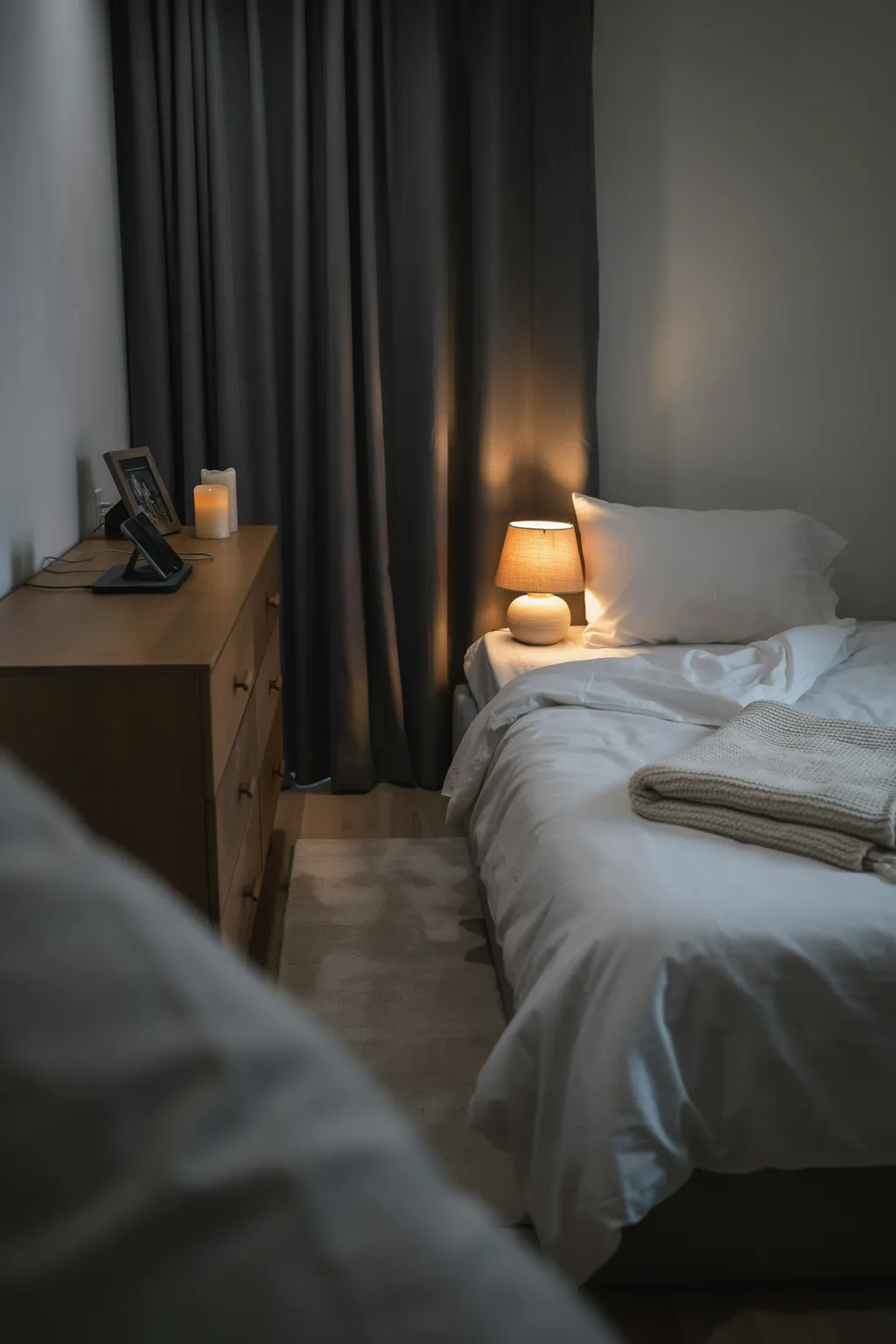 Install Blackout Curtains and Build the Bed for Real Sleep