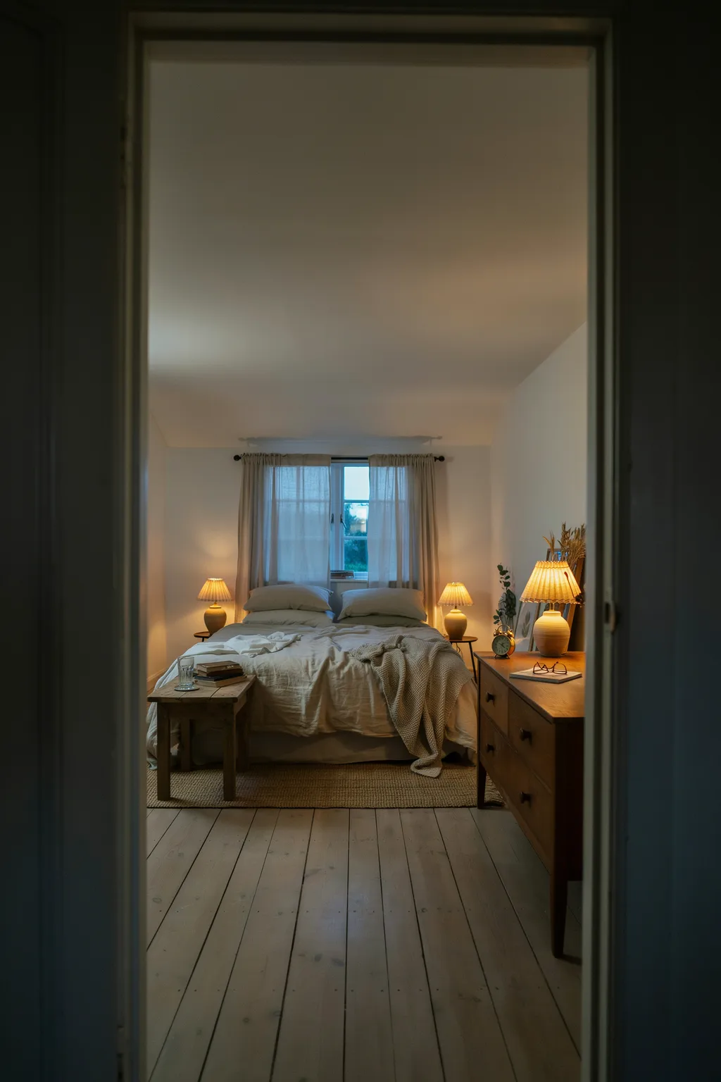 Light It Low: Amber Bulbs and Three Small Lamps