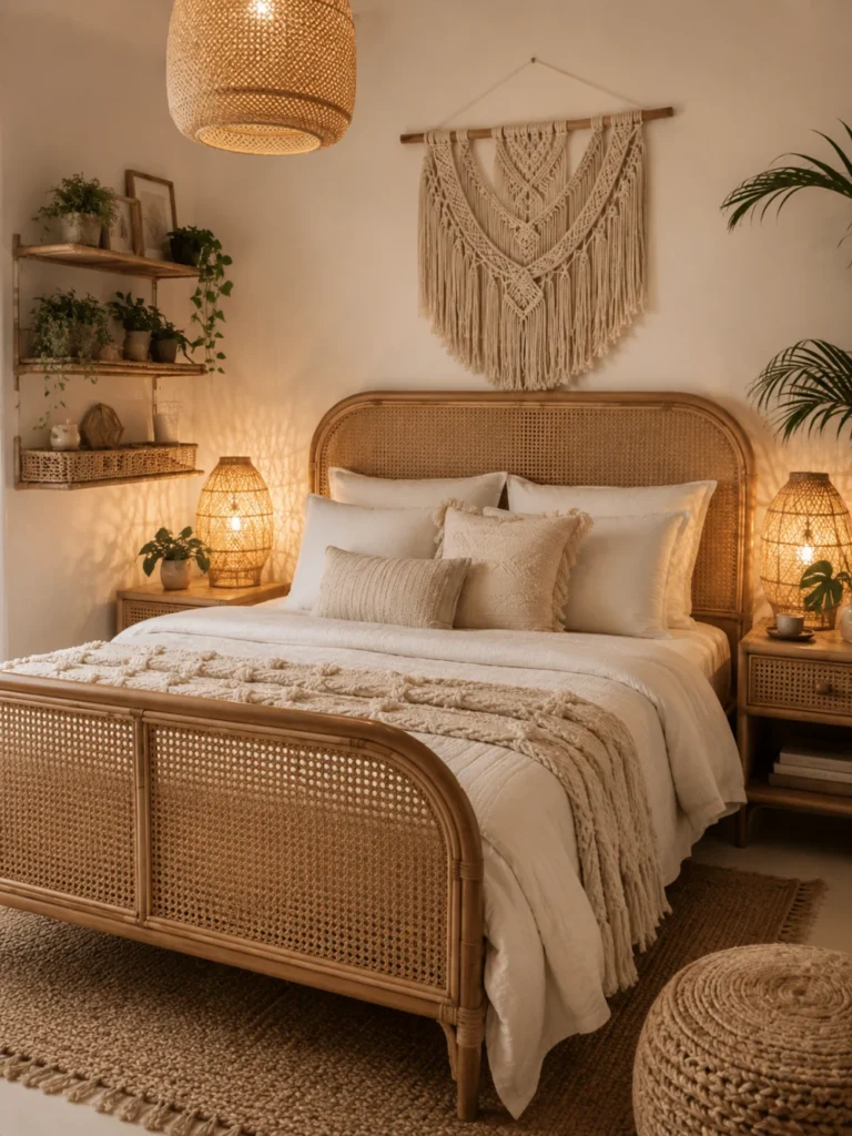 Mix Rattan and Macramé for Boho Charm