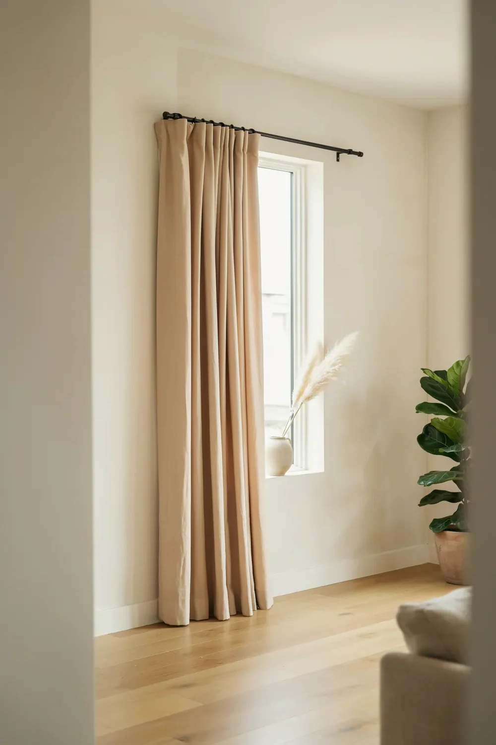 One Asymmetric Panel for an Off-Center Window