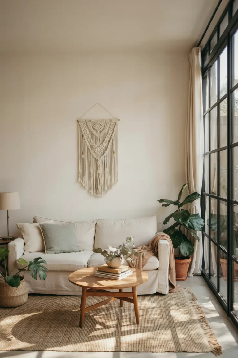 Light Boho Living Room For Small Spaces