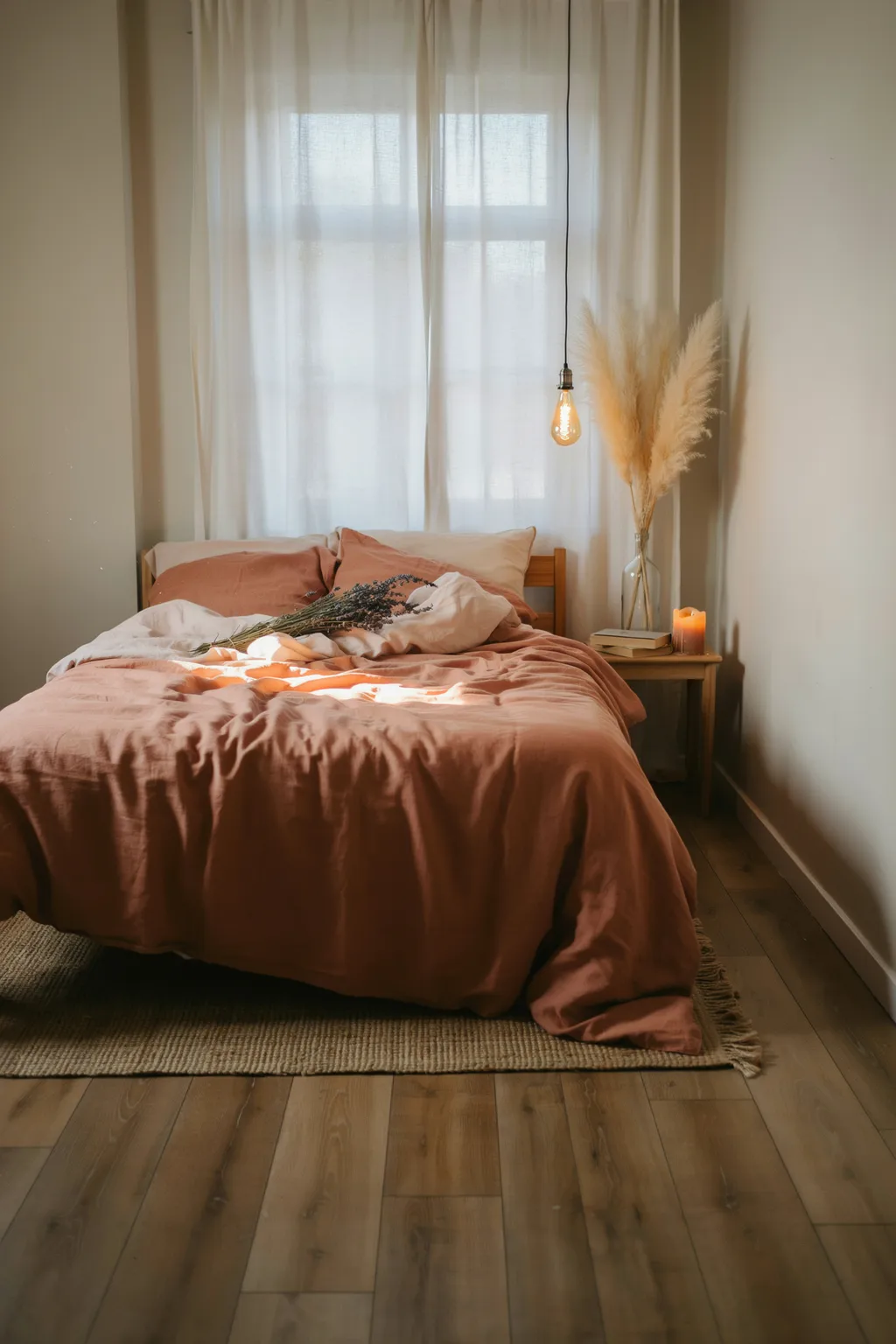 Cozy Terracotta Linen romantic bedroom ideas