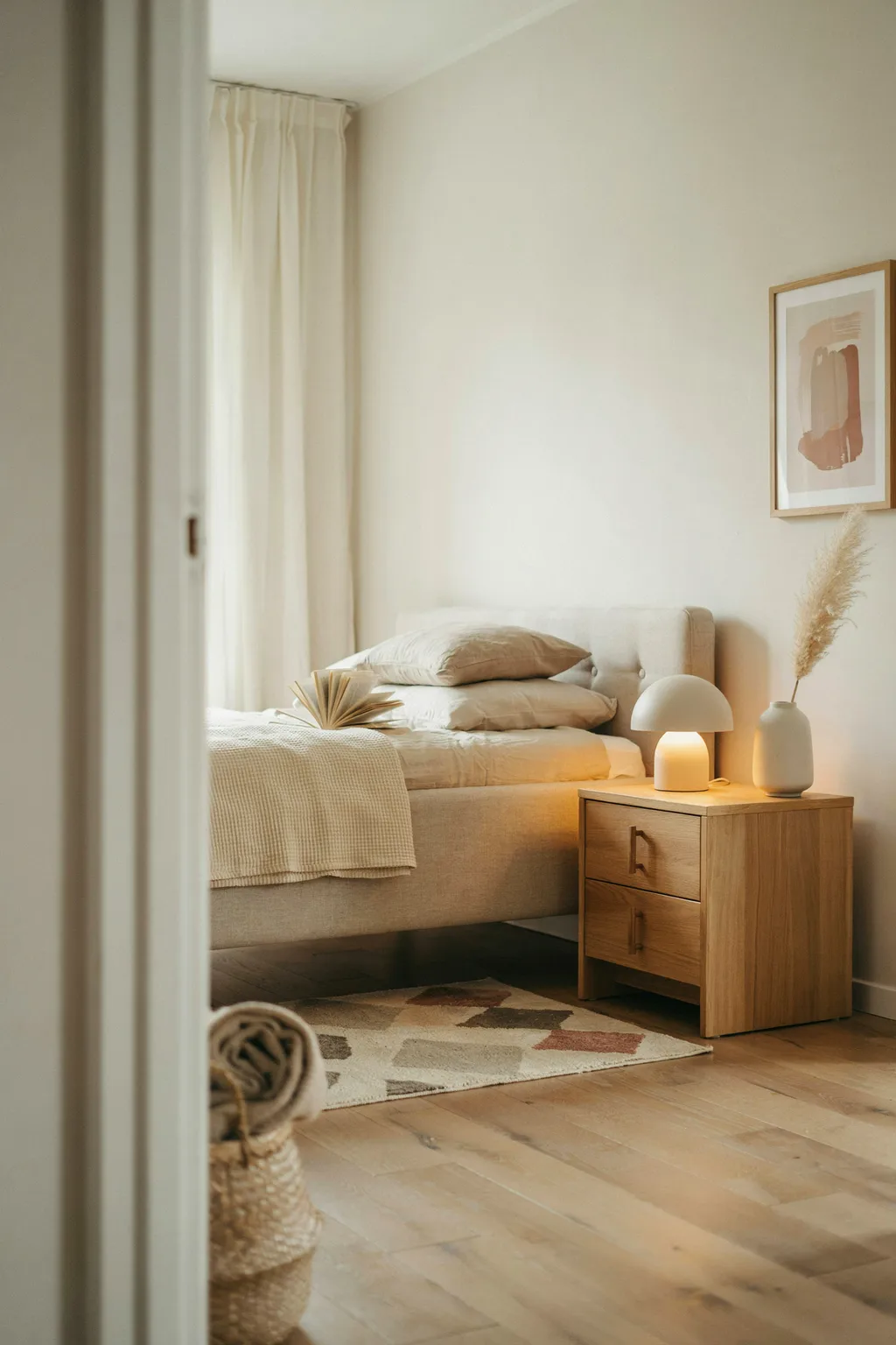 Slim Nightstand For Tight Bedside Gaps