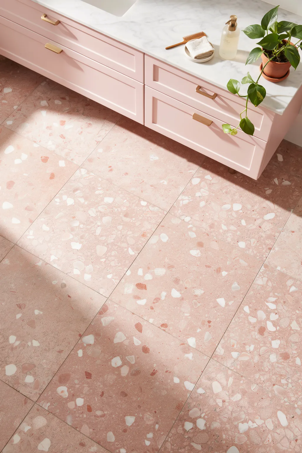Pink Terrazzo Floor That Feels Custom