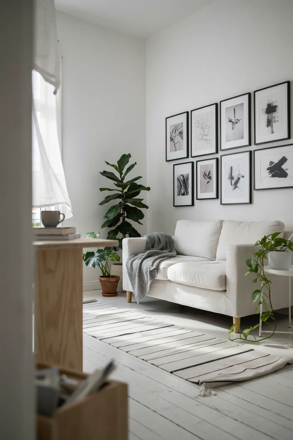 Scandinavian White Room With Plants