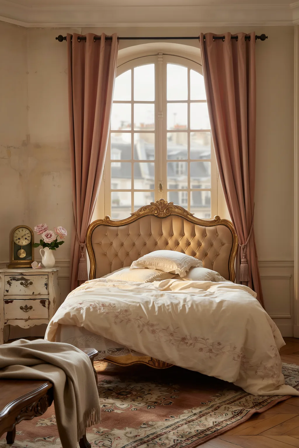 Vintage Carved Bed Romantic Retreat Idea