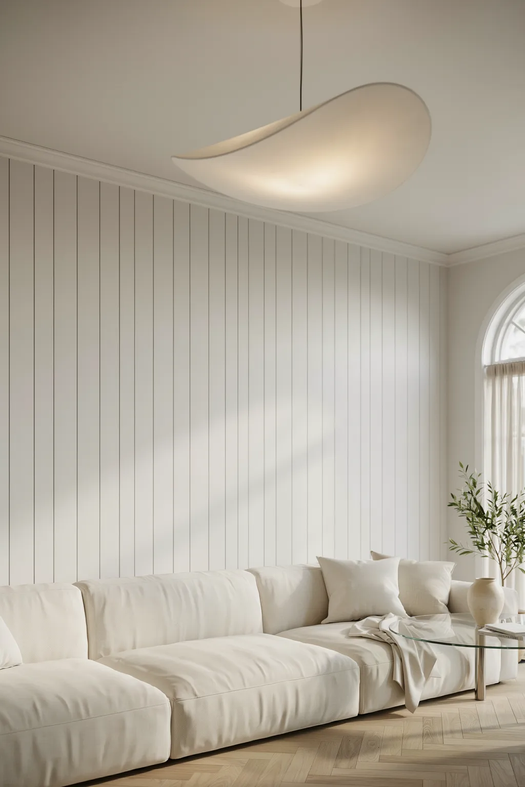 Sculptural Light in a White Room