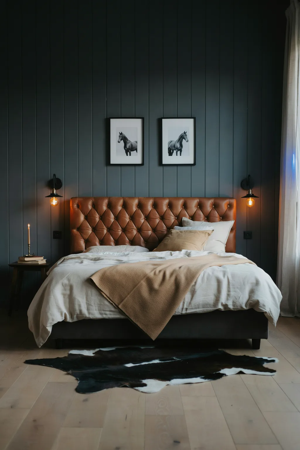 Moody Charcoal and Leather Western Look