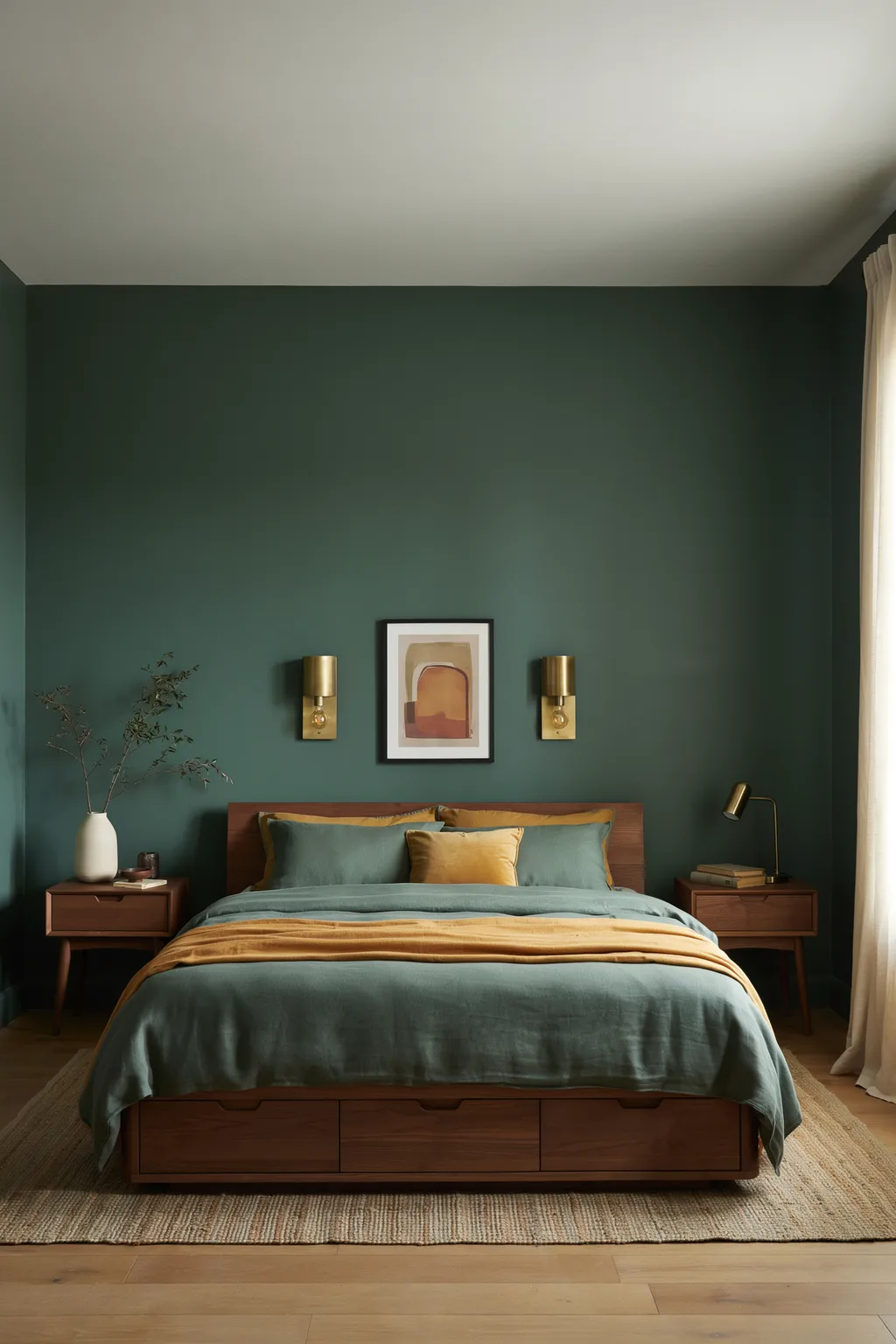 Moody Dark Green Bedroom Retreat