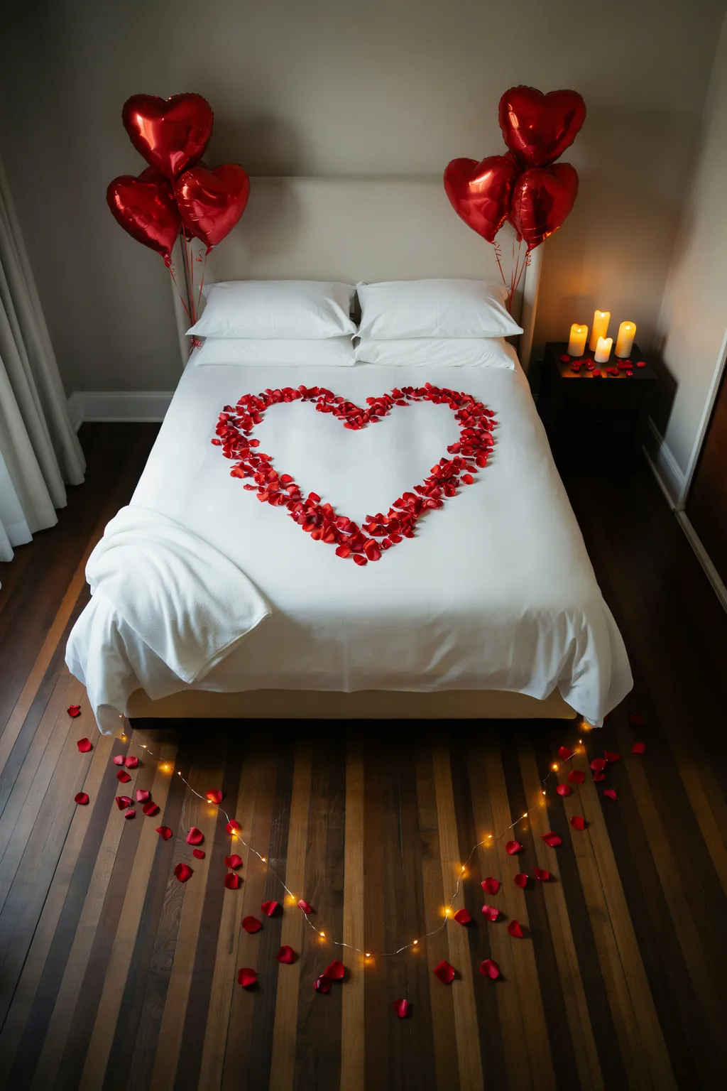 Rose Petal Surprise Romantic Bedroom Setup