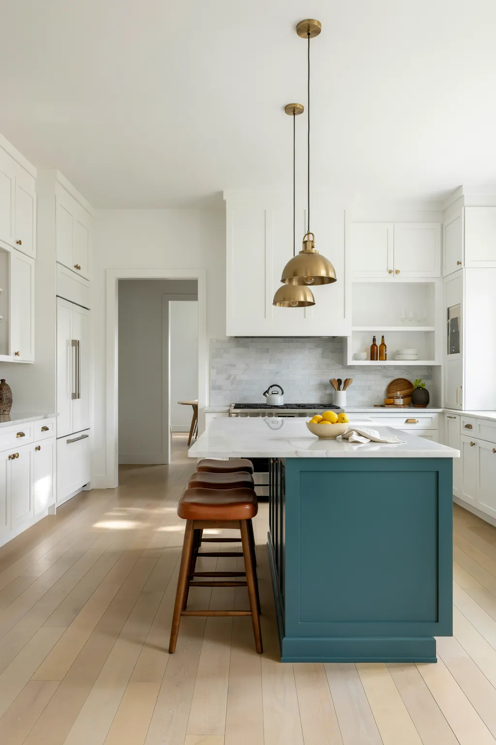 Green Island in a White Kitchen
